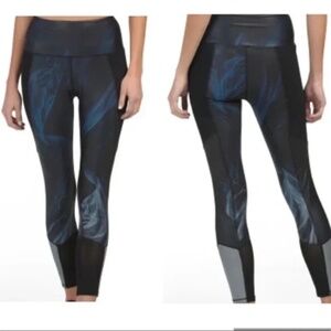 NWT NUX New Heights Canyon Synthetic Leggings Black/Blue Size S